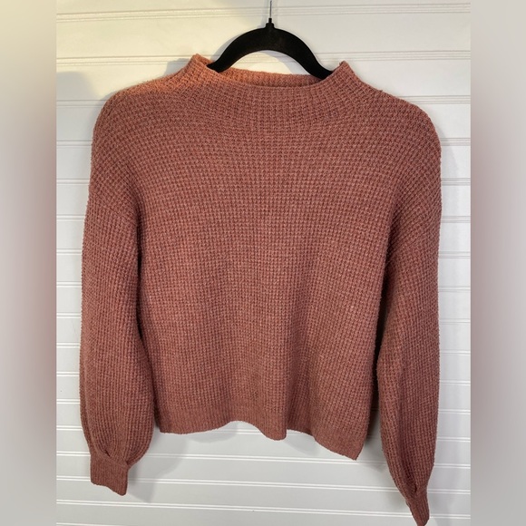 Pink Rose Sweaters - Pink Rose Half Turtleneck Knitted Pink Sweater XS Women's